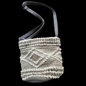 Cost Plus World Market Gray Textured Crossbody Bag